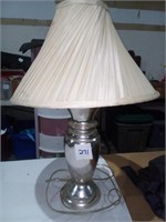Silver lamp with shade