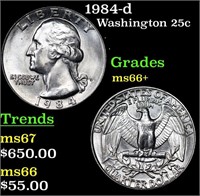 1984-d Washington Quarter 25c Grades GEM++ Unc