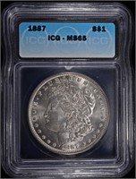 1887 MORGAN DOLLAR ICG MS65