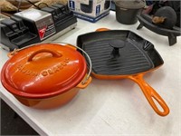 Cast iron skillet and dutch oven