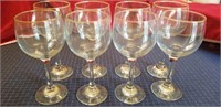 (8) Gold Rim Wine Glasses
