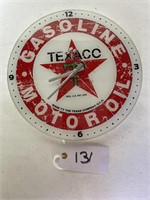 Texaco Clock 14 inches Rain Glass