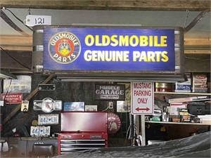 Lighted Oldsmobile Gen. Parts Sign