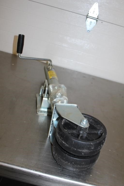 PowerfistTrailer tongue jack with dual wheel,