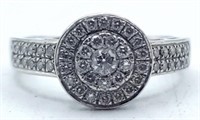 Ladies 14K White Gold Diamond Cluster Ring