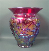 1993 Fenton Red Alpine Thistle Vase