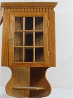 MODERN OAK HANGING CORNER CABINET: