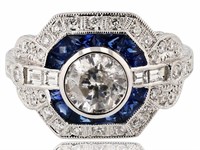 18K GOLD 1.16CT DIA & 0.70CT BLUE SAPPHIRE RING