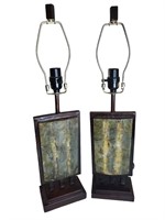 Pair of Slate-Look Table Lamps--TESTED WORKS