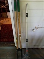 Lot of Post Hole Digger and Garden Cultivator