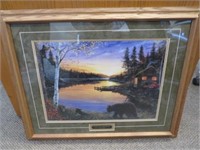 Cabin on the Pond-Sunset by Ervin Molnar 26x20