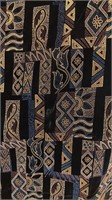 Velvet Synthetic Fabric Black And Gold