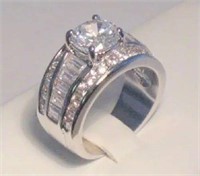 3 Ct Round Emerald cut Ring
