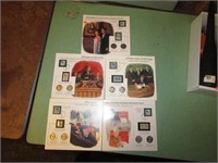 5 JFK COMMEMORATIVE STAMP AND COIN SETS