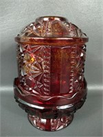 Vintage Amberina Glass Fairy Lamp