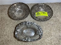 PAIR OF STERLING PIERCED DISHES AND BASKET