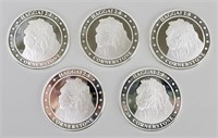 5 One Troy Ounce Fine Silver Haggai 2:8 Coins.