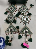 2PC INDIAN COWRIE SHELL DOOR / WALL HANGINGS