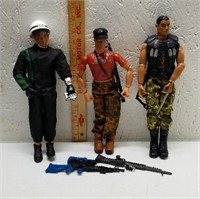 3 12in Action Figures and Weapons