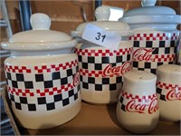 Coca-Cola Canisters + Salt & Pepper Shakers