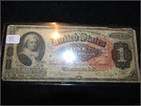 Series of 1886 $1 Silver Certificate  Lg. Red Seal