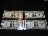 (4) $1 Silver Certificates 1934-1957 Series