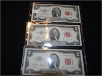 (3) $2 US Notes 1953 Series