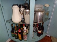 Contents of Lower Shelf, Left of Stove