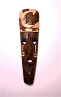 Carved Stained Wood Tiki Mask