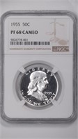 1955 Franklin Half NGC PF68 Cameo