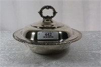 Vintage Silver Round Serving Dish