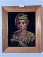 Velvet Painting of Indigenous Woman