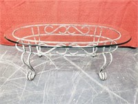 Wrought Iron Coffee Table with Beveled Glass Top