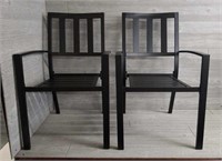 (2) New Black Metal Patio Chairs