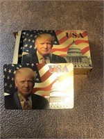 Trump USA playing cards Gold New