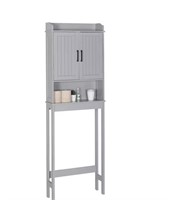 Gray Bathroom Over-the-Toilet Storage with