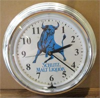 Schlitz Malt Liquor Lighted Clock, Battery Op.