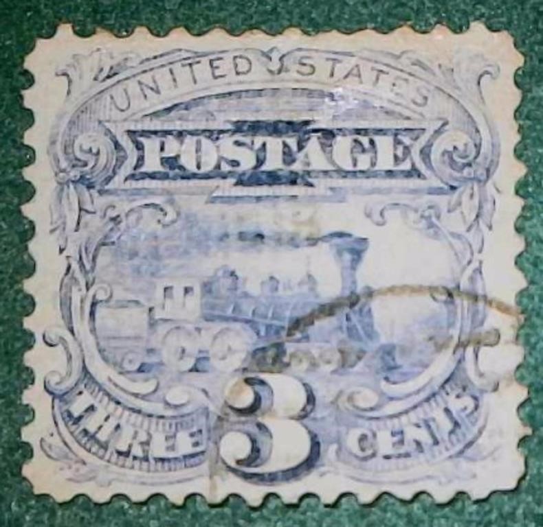 USA # 125 Pictorial Locomotive Stamp 1869