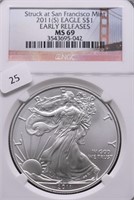 2011 S NGC MS69 SILVER EAGLE