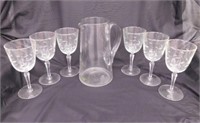 Mid Century atomic starburst glass pitcher with