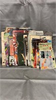 Assorted retro toy cards and catalogs