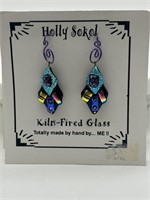 Holly Sokol Dichroic Glass Artisan Earrings
