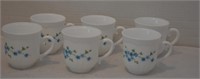 Six Arc Arcopal France - Veronica Blue Flower Cups