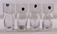 4 Waterford Siren " tall drink" glasses, 3" dia.,