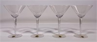 4 Waterford Lume martini glasses, 3.25" base,