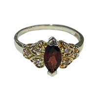 Natural Marquise 0.47ct Garnet Ring