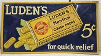 Embossed Advertising Sign, Tin, Luden's Menthol