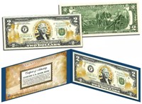 U.s Marines $2 Gold Holo Legal Tender Bank Note