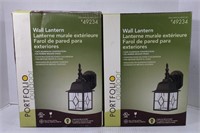 LOT OF 2 PORTFOLIO OUTDOOR WALL LANTERNS - NEW