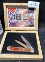 CIVIL WAR TWO BLADE TRAPPER COLLECTOR KNIFE